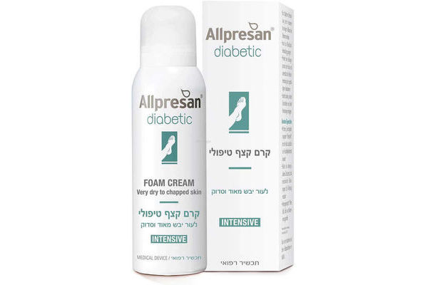 אלפרסן - קרם קצף טיפולי לכף הרגל הסוכרתית - Allpresan diabetic